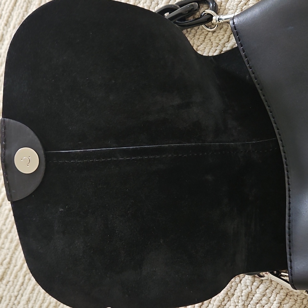 Gianni Chiarini Helena Round Black Crossbody Bag with Wide Brown-Trim Strap - Picture 7 of 16